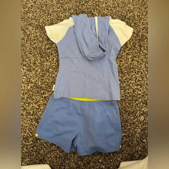 Vintage Y2K Nike Girls Set Sz Small Kids Hooded Top Shorts - Picture 3 of 3